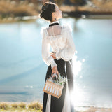 Design Unnameted Poem To Improve Han Elements Hanfu Women's Top Fishtail Dress Dress Dress Set 8569