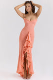 Style Sexy New Slings Solid V-Neck High-Ball Net Repair Medium Long Dress HZ0628