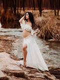 Chiffon Pregnant Women's Long Dress Set One Word For Summer Chiffon Pregnant Women To Take Pictures Maternity