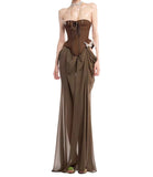 Thoracic Fish Bone Dress Tied With Waste Soil Breeze Niche Design Thin Temperament Dress Dress HZ0628