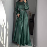 Women's Autumn Round Neckline Thigh Dress High-Rise Strap Dress Dress Dress Women