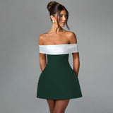 Autumn 2025 New Sexy Dress Temperament One-Word Shoulder-To-Shoulder Dress Woman DJPT
