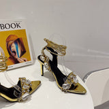 Heels 2025 New Sexy Cross-Lace With Water Toe Summer With High Heel Sandals High Quality Shoes