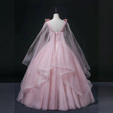 New Long-Term Student Vocal Art Exam Report Performance Dress Stage Solo Poncho Dress Covered Meat Thin Dress