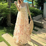 Fairy Three-Dimensional Flower Hanging Dress Gentle Beauty Wedding Dress