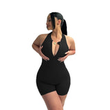 Quick Dry-In-Body Shorts Peach Hip Jumpsuit Hottie Hollow Tight Zipper Yoga Pants DJPT