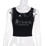 Fashion Stud Hot Diamond Short Top 2025 Spring And Summer New Umbilly T-Shirt DJPT