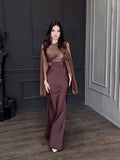 2024 Splicing Glass Yarn Sleeve Long Denwear Dress