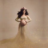 Pregnant Women Sexy Long-Sleeved Lace Dress Mesh Pregnant Women Take Pictures Of Pregnant Women Pregnant Skirts Maternity