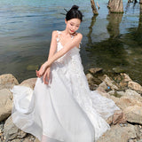 Robe Bride High-End Feel Lace Fairy Dress Niche Light Wedding Dress Hanging Dress Dress Women's Summer