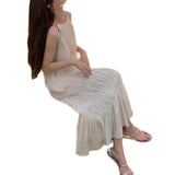 Seaside Holiday Fairy Dress Thin French Orange Slings Summer Skinny Beach Skirt Summer