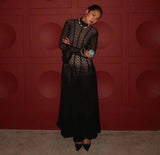 2025 Round-Necked Long-Sleeved Umbrella Dress Inside Lace Dress