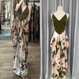 Vintage Elegant Magnolia V-Neck Dress 2024 New High-End Temperament Showback Dress