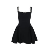Spring 2025 New Short Skirt Famous Style Temperament Sexy Body Pearl Square Sling A Skirt DJPT