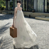 Wind Hanging Dress Summer New Sanya Seaside Vacation Show Back Long Dress