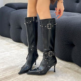 Cowboy Boots 2025 Autumn New Hottie Sharp Willow High-Hee Chime Fashion Boots Girl High Quality Shoes