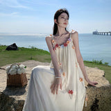 Dress Women's Summer 2024 New Small Design Sensational Tea-Smited Dress