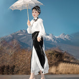 Design Unnameted Poem To Improve Han Elements Hanfu Women's Top Fishtail Dress Dress Dress Set 8569