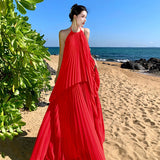 Holiday Dress Large Bare Back Dress To Take Pictures Travel Wearing Sexy Fairy Suit Dress