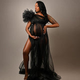 Take A Picture With A Net Yarn Dress Pregnant Women's Shoulderless Sleeve-Free Dress Halloween Styling Maternity