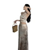 Windy Sexy Slanted Shoulder Dress Senior Sense Of The New Summer Slimming Thin Waist Design Long Skirt