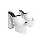 Heel Shoes 2025 Spring Waterproof Table Sandals One-×Öped Slippers Hate The Sky High Cool Slippers Women High Quality Shoes