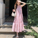Break French Hanging Neck Dress Fairy Summer Temperament High-End Seaside Resort Beach Dress