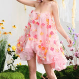 Gentle And Gradient Handmade Flowers Suspension Beautiful Dresses Women's Holiday Dresses