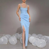 Temperament Sexy Dress 2025 Summer New Black Diamond Advanced Sensationaled Dresses