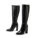 Large-Size High-Heeling Fashion Boots Stone Zips On The Side Of The Zippers Comfortable Coarse And Solid Female Boots High Quality Shoes
