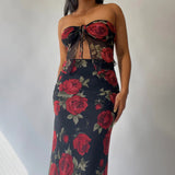 Fashion Mesh Printing Bra Skirt Suit For Women In 2025 Summer New Bodywear DJPT