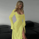 Summer 2025 New Temperament Elegant Long Sleeve Tie Strap A Swing Dress Girl DJPT