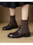 Large-Size Boots Knitted Skinny Short Boots Women's 2024 New Heel Socks Boots High Quality Shoes