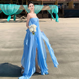 Super Fairy Beach Dress Woman 2025 New Chest Bare Back Sanya Travel Seaside Wearing A Long Dress