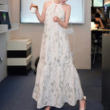 Summer New French Heavy-Brybeads Hooked Famous Hanging Neck Dress