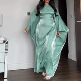 Women's Autumn Round Collar Light Robe Bat Sleeve Fashion Comfortable Dress