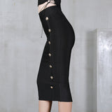 And Winter New Waist Slim Half Skirt Fashion Slit Buckle Long Skirt Slim Bandage Nepotism