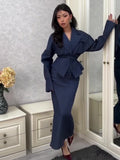 2025 New Women's Casual Strapped Open-Shirt Blouse Dress Suit