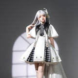 Teased Original Real Eye Lolita Female Lolita Fake Collared Cloaked Sling Skirt Daily Suit 7284