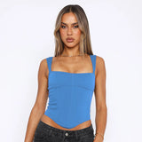 Summer 2025 New Hot Girl Fried Street Slings Sexy Waist Collar Top Woman DJPT