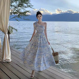 Tourism To Take Pictures Of Oblique Shoulder Dress Niche Design Temperament Waist Skirt Sanya Resort Beach Dress