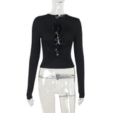 Autumn 2025 New Street Hottie Bongjie Metal Buckle Hollow Sexy Body DJPT