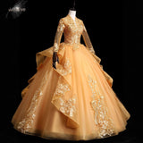 Performance Suit V-Neck 2025 New Color Yarn Vocal Art Canopy Skirt Host Dress Woman Retro