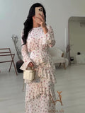 2025 New Soft Elegant Temperament Long-Sleeved Long-Sleeved Dress Dress Women