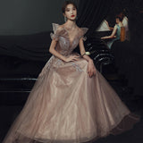 Dress Woman 2025 New Summer Temperament Banquet Presided Over A Word Shoulder Name And Long Dress Dress Dress