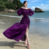 High-End Feel Shoulder-To-Shoulder Holiday Skirt Women's Summer Sexy Waist A-Shaped Long Skirt Thai Beach Skirt