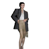 Sanguan's Same 2024 Retro Fashion Lace Vest Half-Dress Three-Piece Set