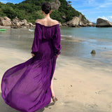High-End Feel Shoulder-To-Shoulder Holiday Skirt Women's Summer Sexy Waist A-Shaped Long Skirt Thai Beach Skirt
