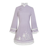 Design New Purple Cloud Rabbit Han Dress Women's Clothing Mane Dress Suit Autumn And Winter 8567