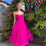 And Summer New Women's Temperament Dress Sling Dress Solid Color Long Dress Bow Net Yarn Dress